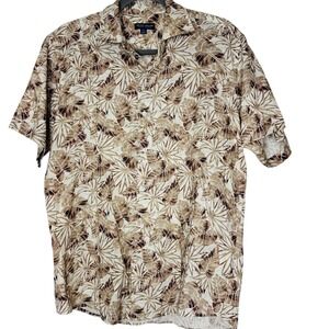 Peter Millar Mens Linen Floral Button Down Shirt Sz M Tropical Beach Resortwear